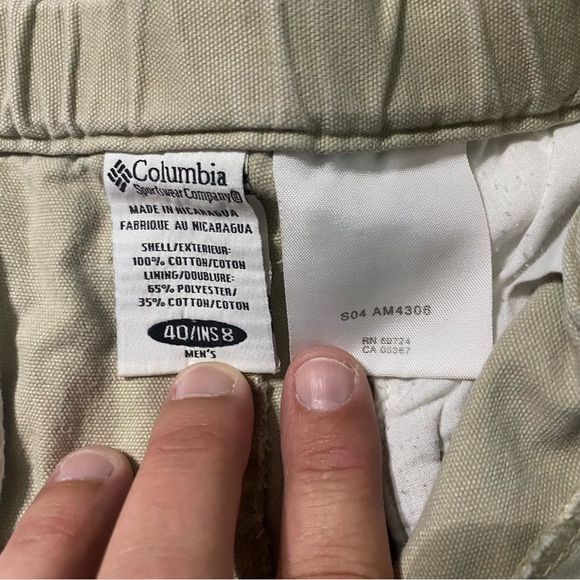 Columbia Beige Khaki Snap Button Cotton Cargo Adjustable Waist Shorts - Picture 5 of 5